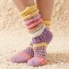 Warm Winter Style with Pastel Vibrant Colors Women's Thermal Mid-Calf Socks Comfortable Cold-Weather Non-Slip Cushioned Soles