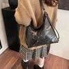 2025 new European and American fashion locomotive bag oil wax punk style shoulder tote bag large capacity oblique span bag trendy bags