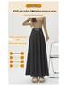 Women's High-Waist Wool Pleated A-Line Skirt - Autumn/Winter Mid-Length Swing Skirt