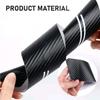 4Pcs Carbon Fiber Leather Car Door Sill Cover Protector Sticker Accessory White