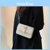 2024 New Korean Style Woven Plaid Mini Shoulder Bag Street Fashion Pu Crossbody Bag