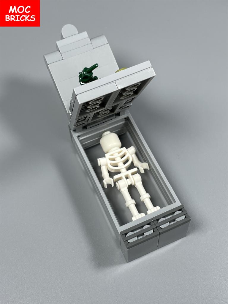 MOC Bricks Moveable Grave Halloween Skeleton Luminous Ghost Assembled Building Blocks Accessories Children's Toys