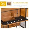 Outdoor Rabbit Hutch 2 Levels Asphalt Roof 4 Lockable Doors 122 x 50 x 101 cm Natural Wood Black