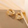 2024 European & American Style Full Diamond Butterfly Earrings: Elegant Women's Light Luxury Studs