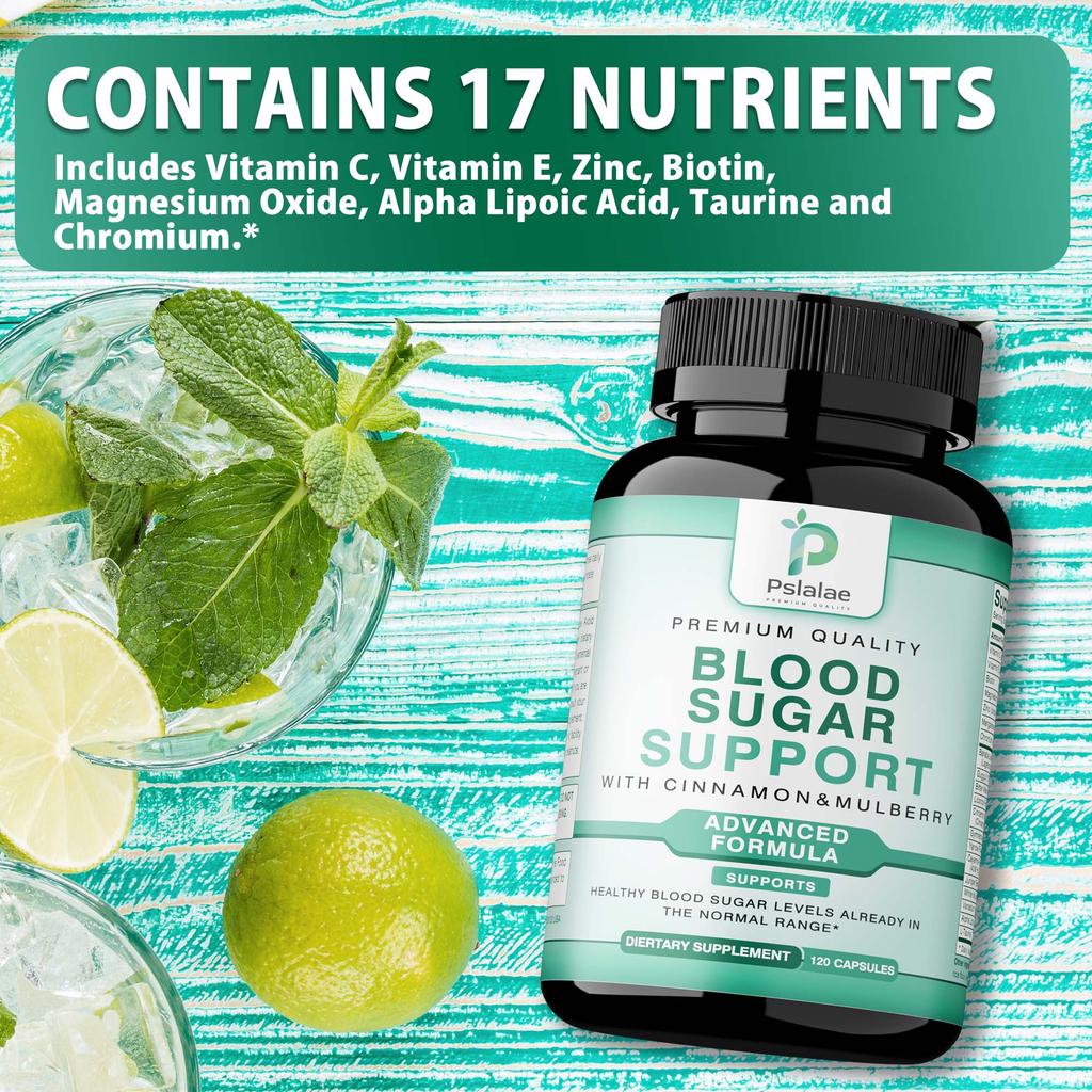 Normal Blood Sugar Support Supplement - Support Blood Sugar Levels Already In The Normal Range - with Cinnamon, Bitter Melon, Chromium, Mulberry