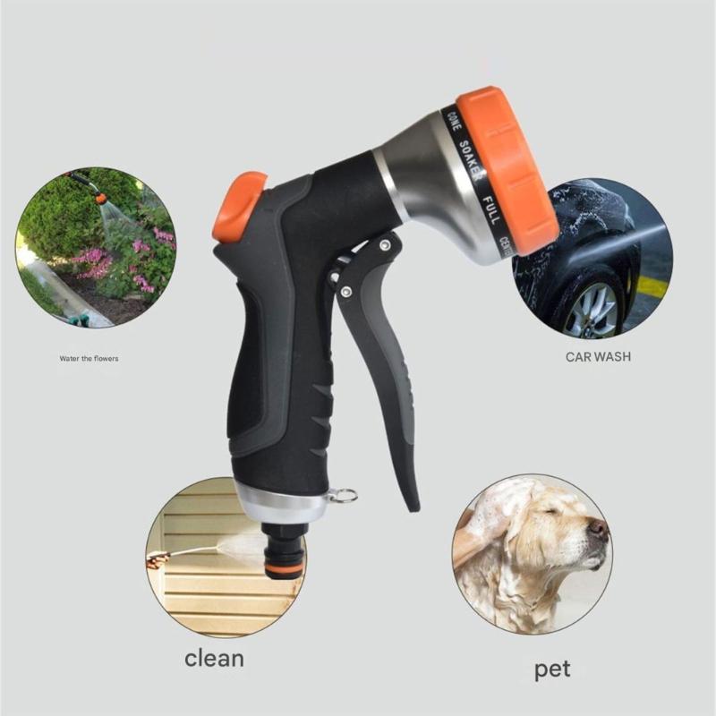 Multipurpose High Pressure Garden Hose Nozzle Ergonomic TPR Handle Durable ABS Body For Effective Landscape Irrigation