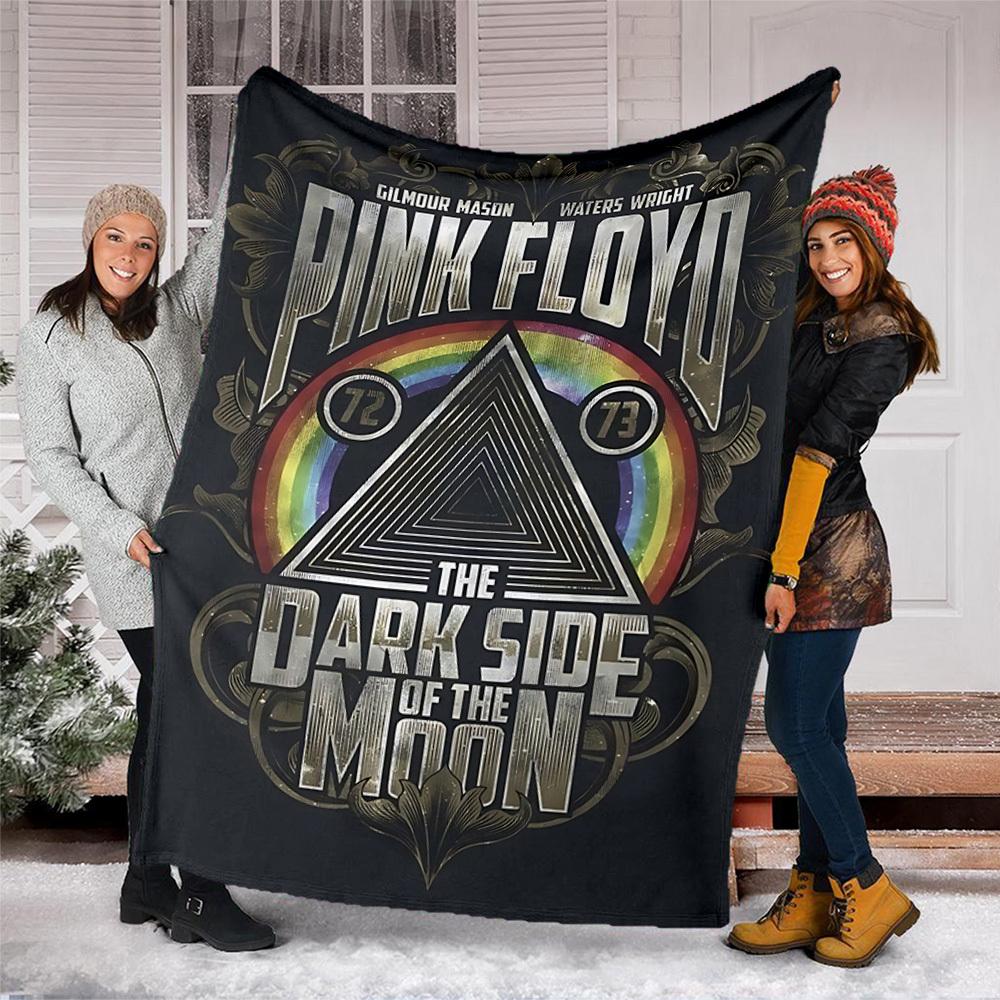 1pc Pink Floyd Outdoor Flannel Blanket, Lightweight Warm Cozy for Travel Camping Office Soft Polyester Fabric