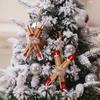 Doll House Mini Wooden Skis Crafts Supplies New Year Christmas Pendant Sled Christmas Tree Home Decor Gift