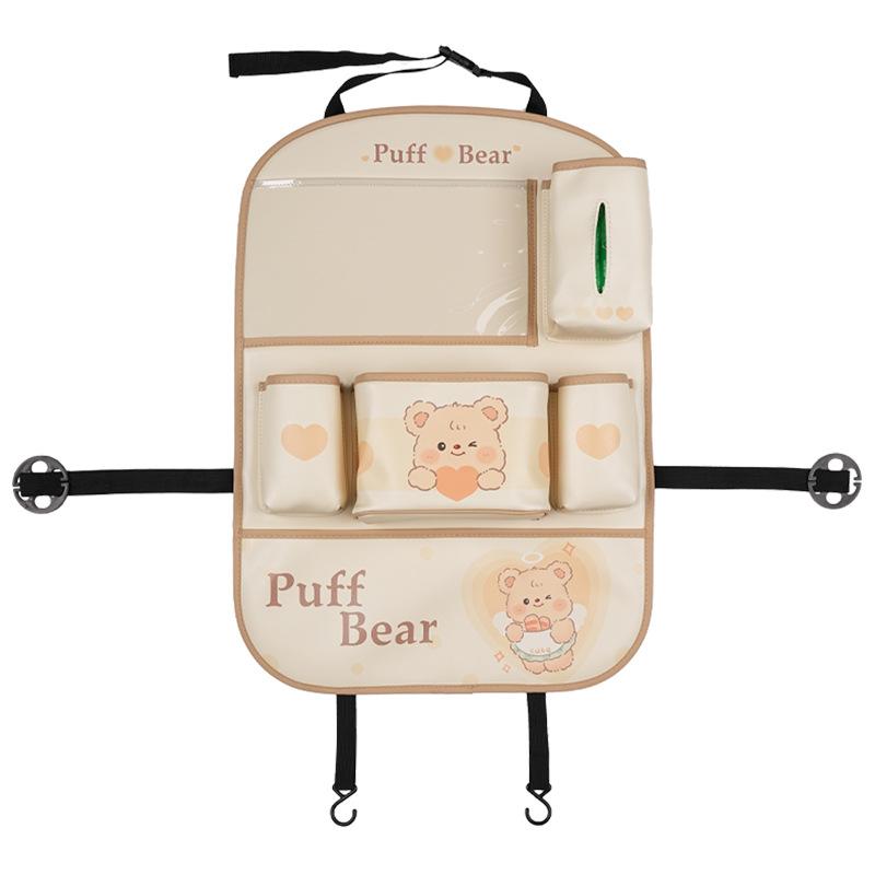 

Car Storage Bag Puff Bear Car Leather Storage Bag Hanging Bag Cute Multifunctional Storage Bag
