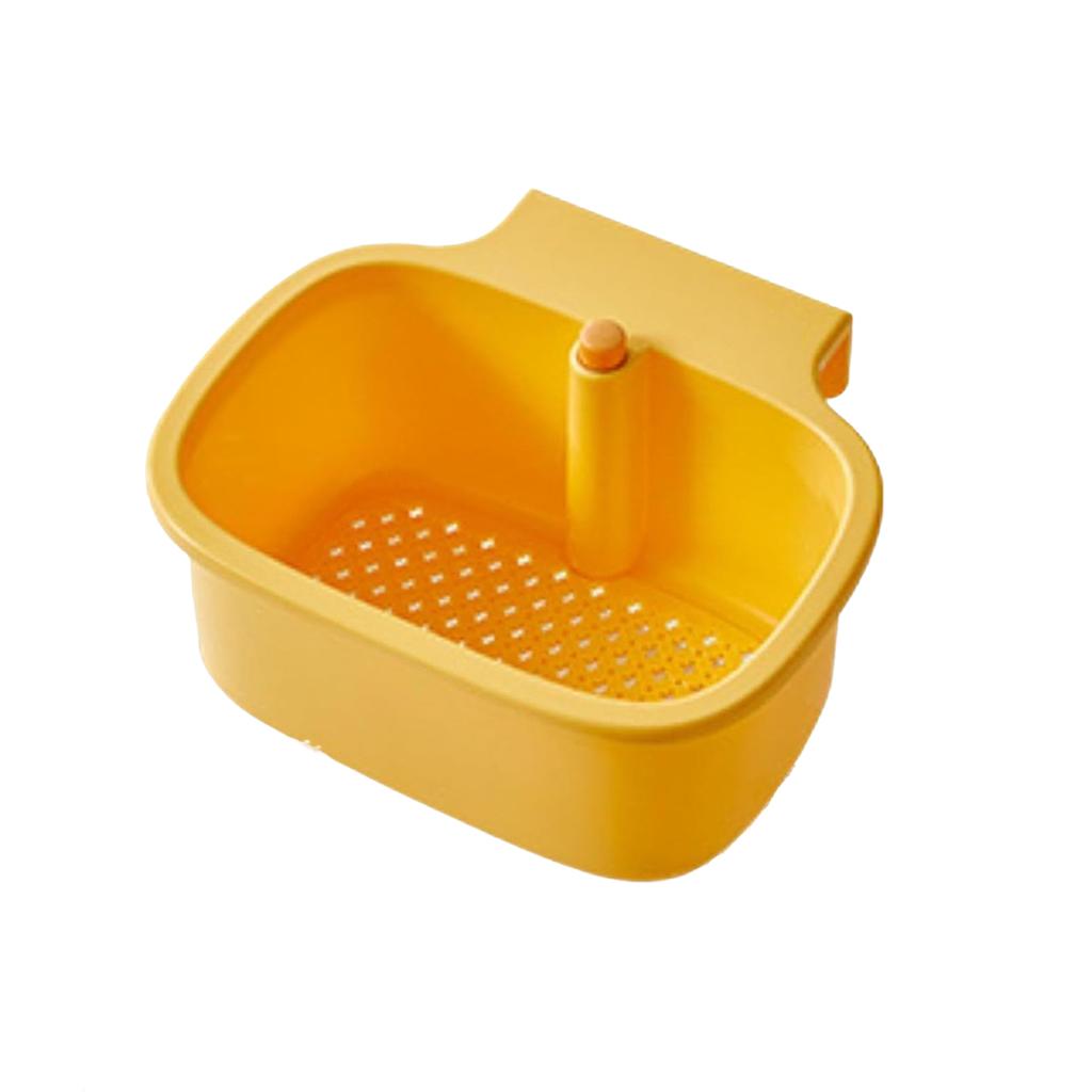 Kitchen Drain Basket Square Shape Sink Hanging Filter Adjustable Automatic Dumping Basket Sponge Brush Fruit Vegetable Rack