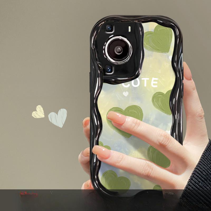 Suitable for Huawei P60 Mobile Phone Case Honor 90/70 Green Love Chain Mate50pro All-inclusive Soft Shell Nova9