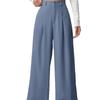 Damen Apricot High Waist Weites Bein Locker Lässig Anzug Lange Hose