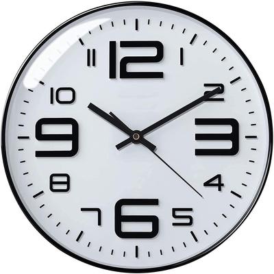 Relógio de Parede 12" Silencioso Quartzo Decorativo Último Relógio de Parede Sem Tique-taque Relógio Clássico a Pilhas Redondo Fácil de Ler Para Sala/Casa