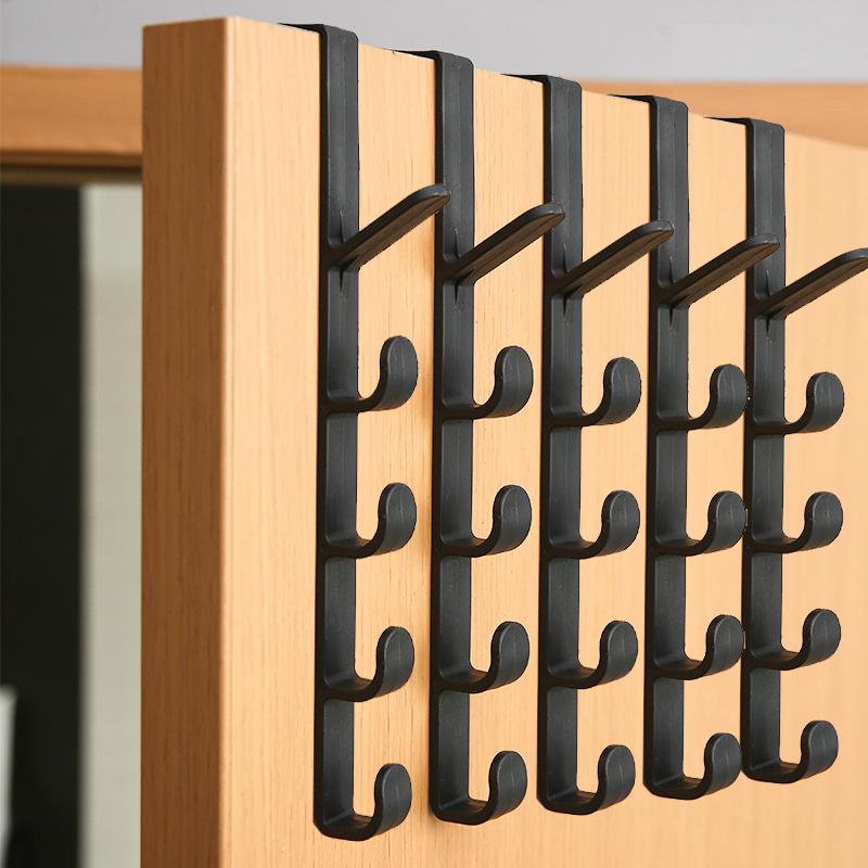 

5 шт. многофункциональный пятисегментный крючок портативный крючок для одежды дверной крючок для полотенец свободная перфорация бесшовный крючок колпачки держатель сумки органайзер чёрный