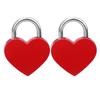 2 Sets Heart Lock Metal Colorful Exquisite Padlock Household Craft Supplies with Keys 30x39mm