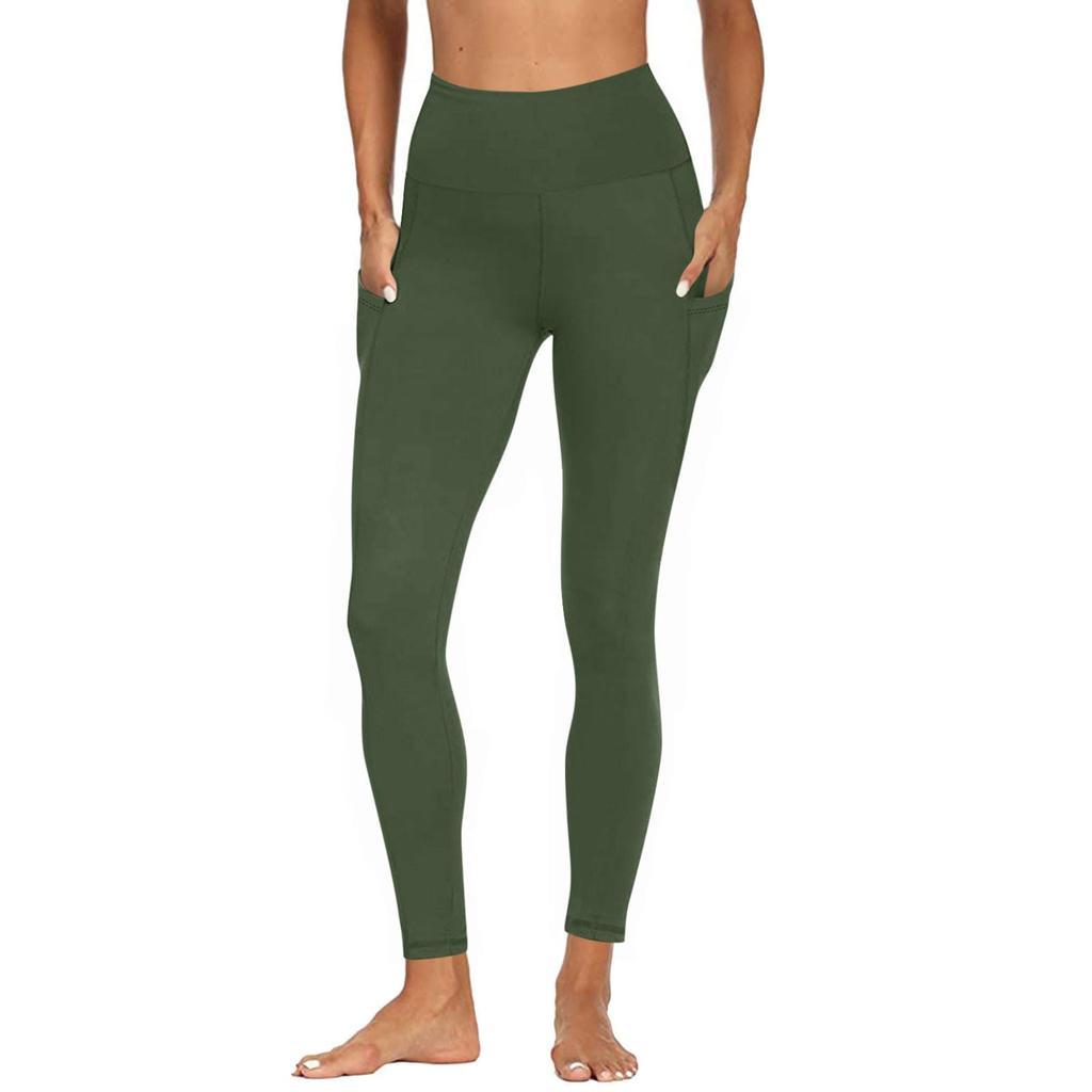 High Waisted Fleece Lined Leggings Women Lightweight Yoga Pants Casual Workout Thermal Warm Tights With Pockets