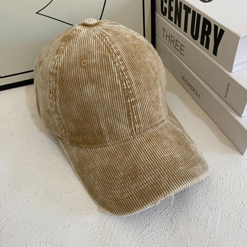 Vintage Washed Corduroy Ripped Baseball Cap Men Women Same Style Men Women Corduroy Ripped Dad Hat