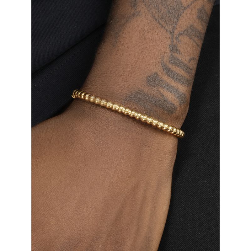 GRGR Electroplated 18K Gold Bracelet Titanium Steel Bracelet for Men and Women Hip Hop European and American Style Trendy Personalized Bracelet Fancy Small