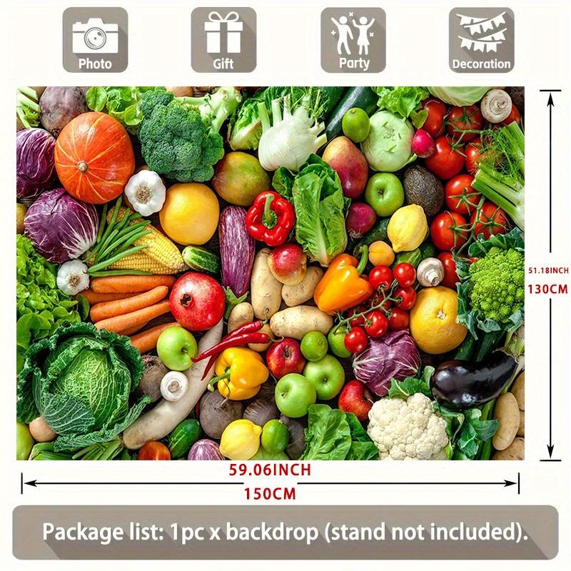 Realistic Produce Market Backdrop Tapestry Photography Background Poster for Photo Booth Party Decorations Home Decor Polyester