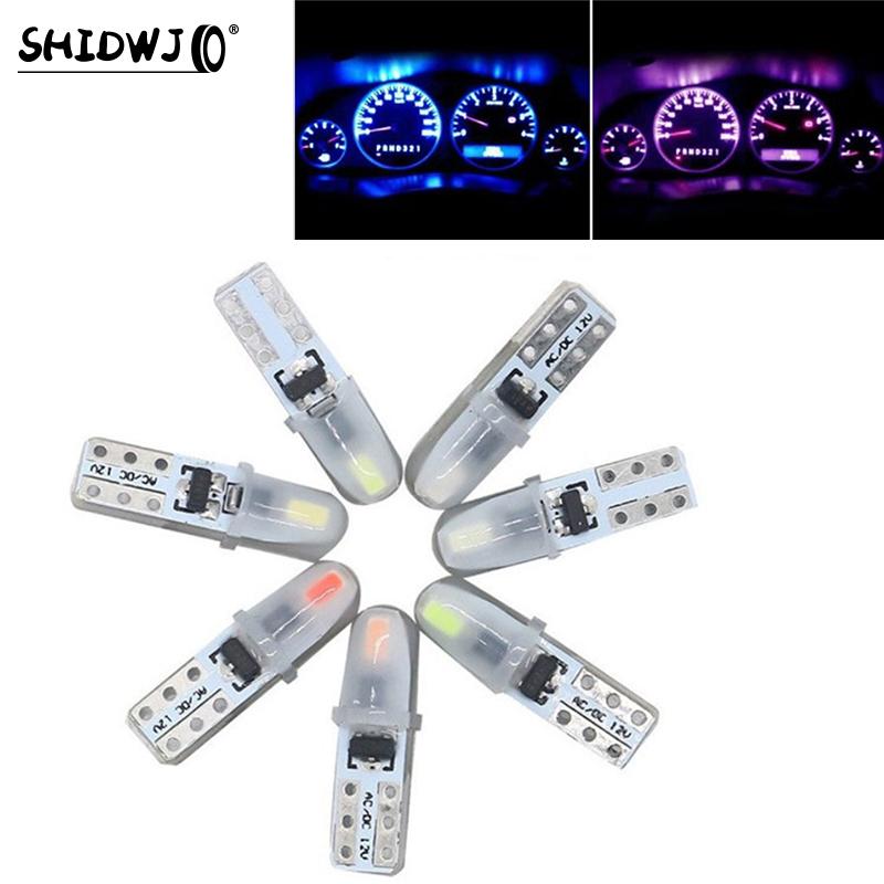 12V DC T5 Auto Car Dashboard Lights 2 3014 SMD Reading Instrument Panel Lamp No Polarity Led Bulb White Accessories