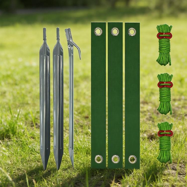 Baumstütz-Set zur Verankerung neu gepflanzter Bäume Richten von schiefen Gartenaccessoires Rostfreie Pfähle mit Band