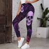 Women's Leggings Vintage Fashion Casual Ankle-Length High Waist  Halloween Golden Floral Skull  Printing Thermal Warm Soft Breathable Micro-elastic