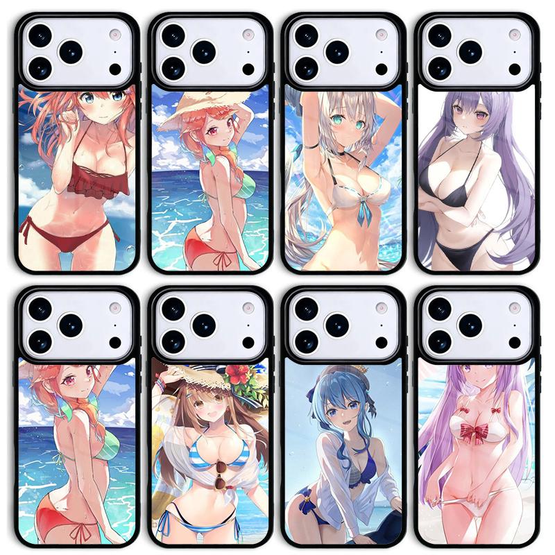 Anime Summer Bikini Girls Mobile Phone Case for IPhone 17 AIR 16pro Max 15 14 13 12 11 Bumper Cover