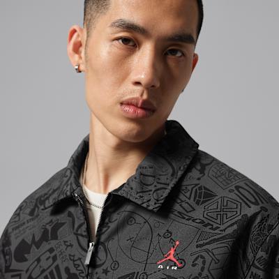 Men's Jordan Jackets Men's Black Gray Color Lapel Moderate