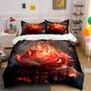 Romantic Fiery Rose Decor Set Multiple Sizes Kid'S And Adults' Bedroom Exquisite 3Pc Bedding Set, Gift