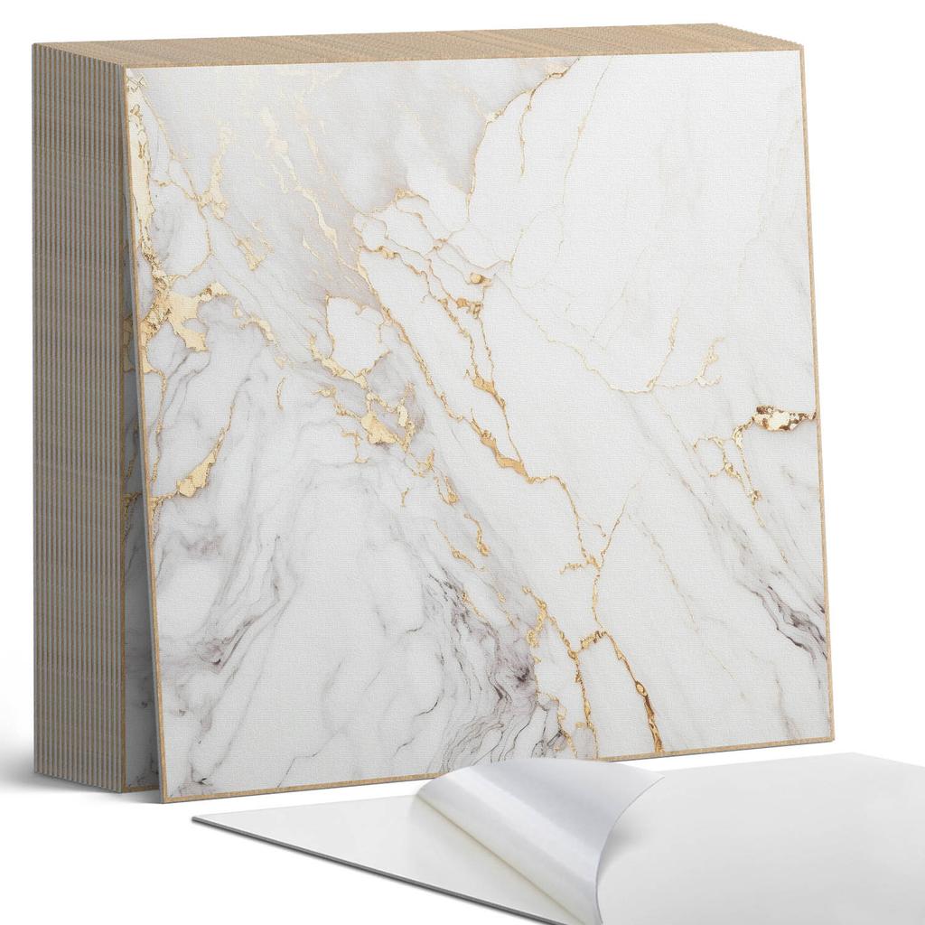 Dekoracyjne Kafelki Winylowe Podłogowe Elegancki Marmur Z Żyłkami 20X20X20 Cm