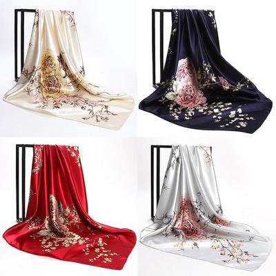 Womens Silk-Satin Square Scarf Bandana Neckerchief Head Neck Wrap Scarves Shawl EMA