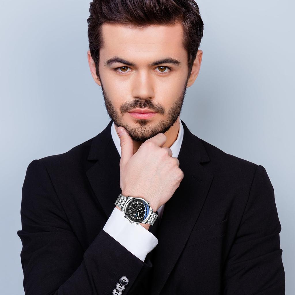 Watch Three-eye Nylon Strap Multifunctional Men's Luminous Calendar Analog Watch Stainless Steel Cool Handsome Outdoor Round Watch Gift Student