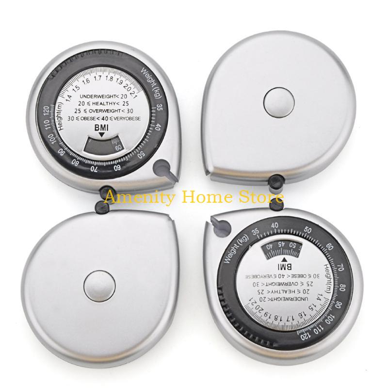 F26C BMI Measuring Tape Practical Body Mass Measuring Tape 150cm/60inch BMI Calculator for w/ Push-Button Retract Design for