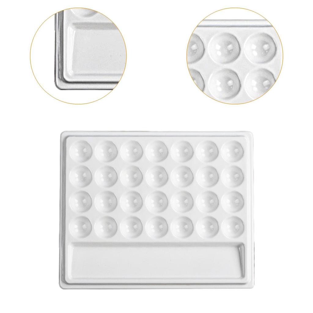 28 Wells Paint Palette Supplies Imitation Porcelain Rectangular Painting Mixing Tray for Painting Artists Oil Paints