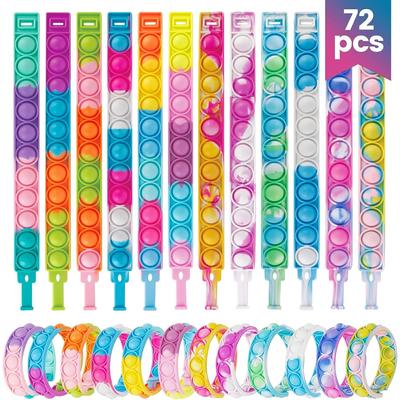 24/72 stücke PCS Zappeln Spielzeug Pop Armband Party Favors Stress Relief Zappeln Packs Groß Sensorischen Squishy Spielzeug Armband