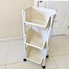 Yuzhuxun 2-Tier Plastic Rolling Storage Cart with Hooks