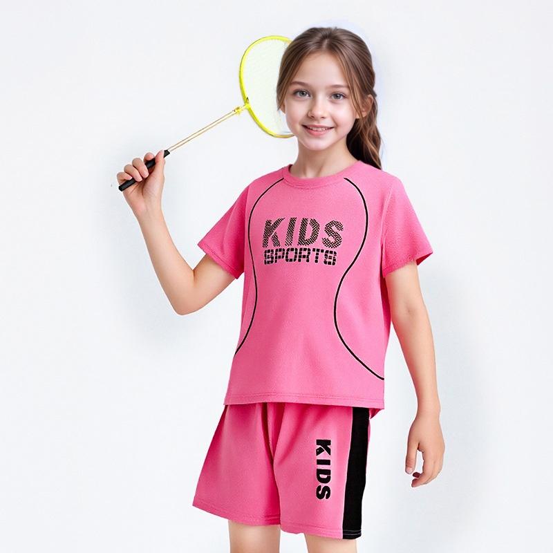 Children Summer Short Sleeve Football Basketball Suit Clothing Set Boy Girl Jersey Quick Drying Breathable Kids Sports Wear