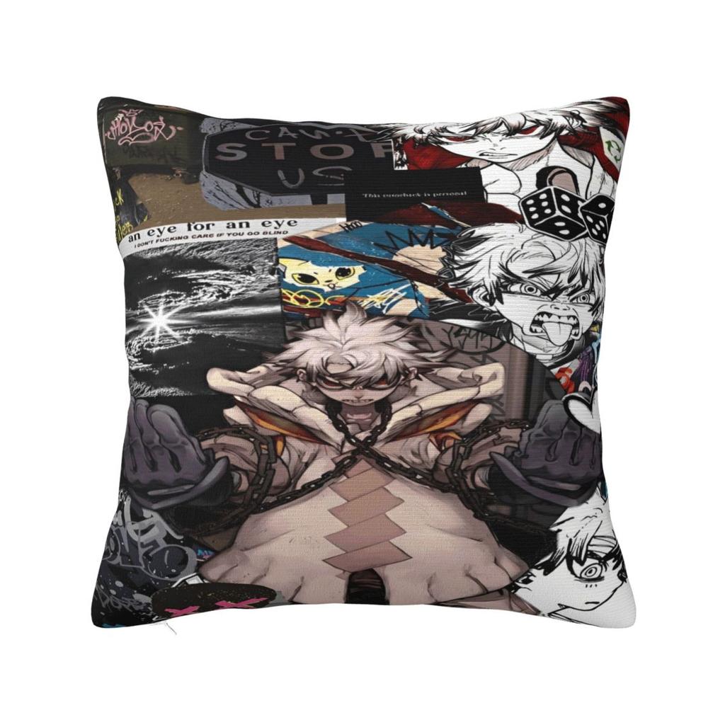 Gachiakuta Pillowcase Cushion Cover Zanka Riyo Enjin Throw Pillow Cover Soft and Home Decoration Zipper Multiple Sizes