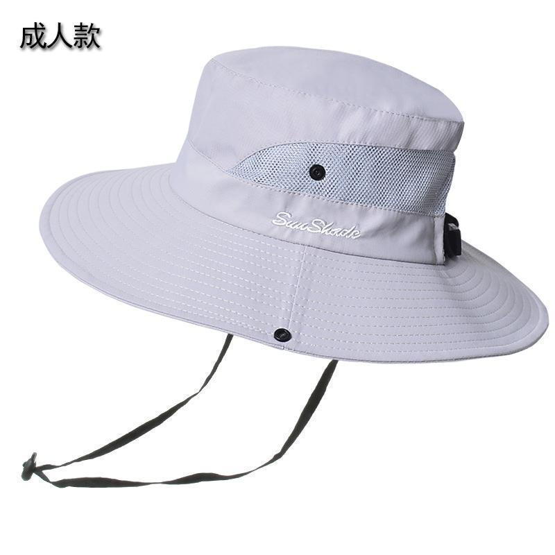 Sommer Damen Outdoor Sonnenhut Zopfloch Fischerhut Sonnenschutz Sonnenhut atmungsaktiv Bergsteigerhut Eltern-Kind-Modell