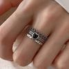 Sweet And Cool Style Ring Female, Love Hollow Heart Shape Old Feeling, Lolita Niche Model