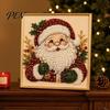 Full Drill Gem Art for Beginners DIY Christmas Faux Pearl Painting Kit with Frame, Santa Creative Gift Crafters Beads Craft Adults Beginner, Handmade
