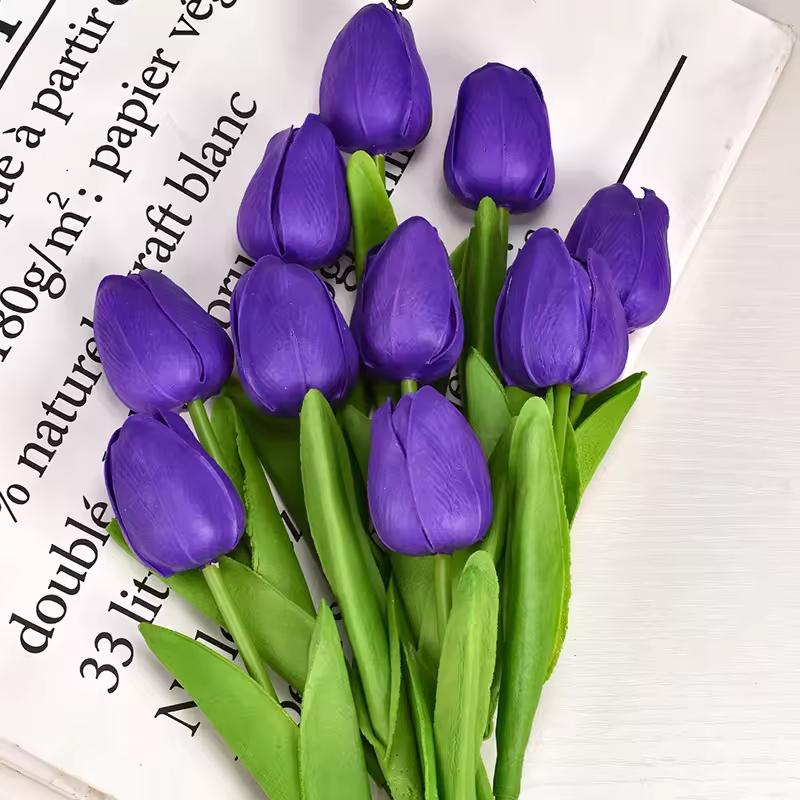 5/10PCS Tulips Artificial Flowers Real Touch Flowers Tulip Bouquet Decor Fake Tulips Flower for Home Wedding Decorations