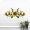 Solrosväggklistermärken 60x30cm Gröna Växter Blommor Väggdekaler för Barnrumsinredning Heminredning