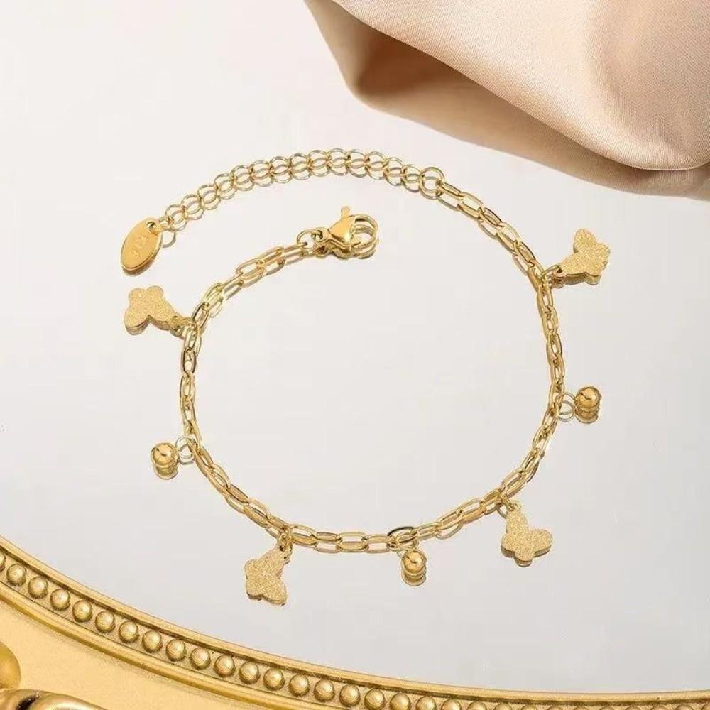 Gold Color Stainless Steel Bracelet Trendy Charm Bracelet New Wrist Chain  Jewelry Gifts