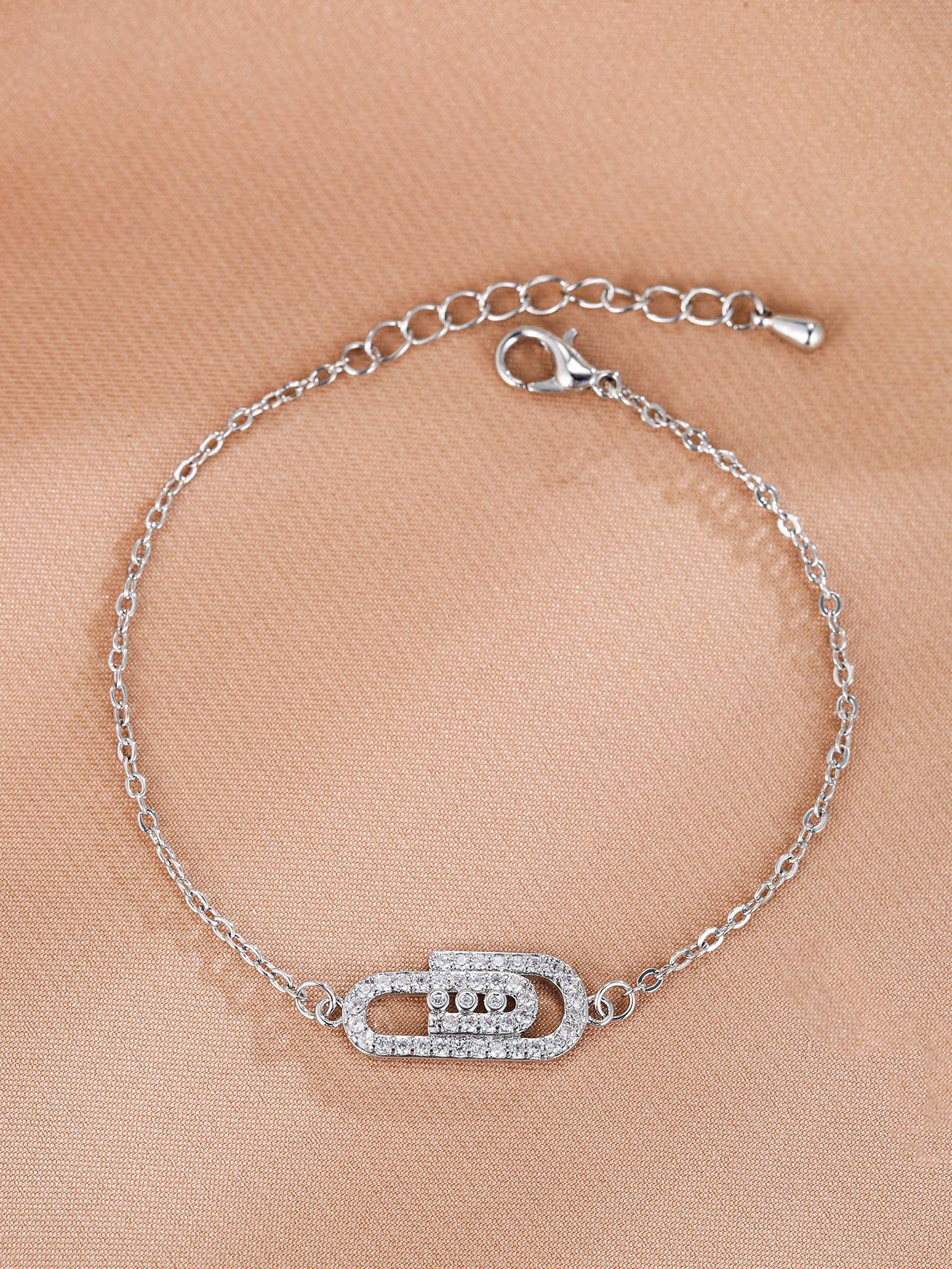 

Особый дизайн, браслет-клипса с микроинкрустацией цирконом и геометрическим узором, женский простой изящный высококачественный браслет белый