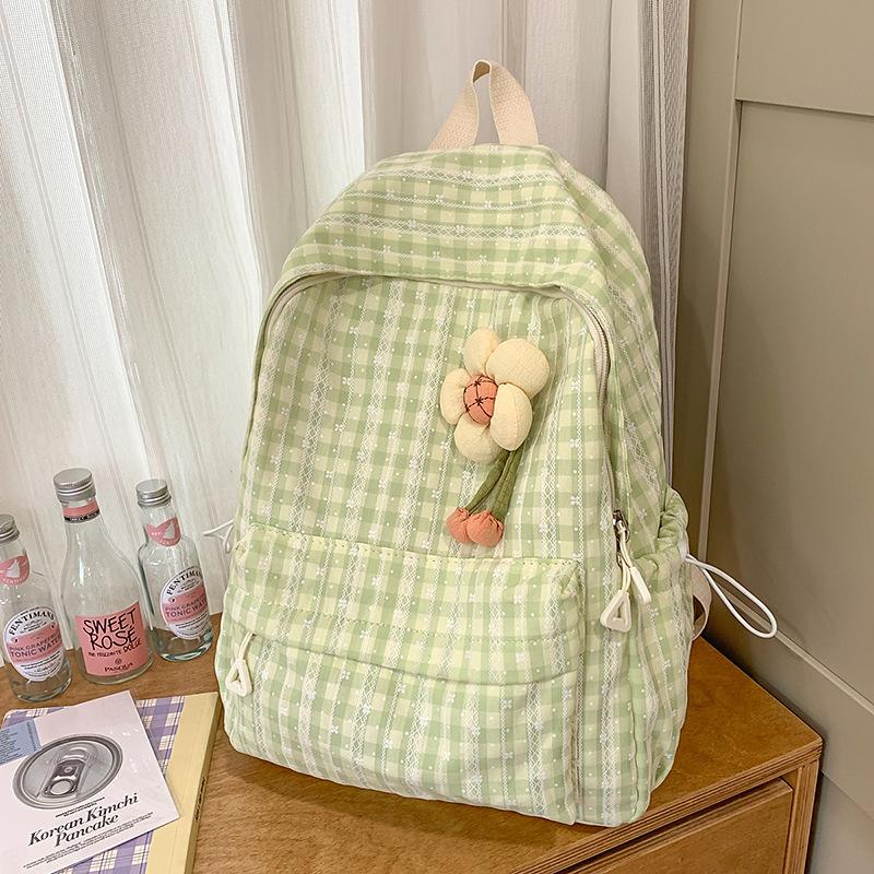 Japanese Ins Campus Forest Plaid Backpack for Girls  Middle School Girls High School Students  Lightweight School Bags  Versatile Backpacks