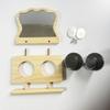 Bird Mirror with Perch Wooden Parrot Perch Feeder Bowls And Mirror Cage Accessories for Budgies Cockatiels Parakeets Canaries