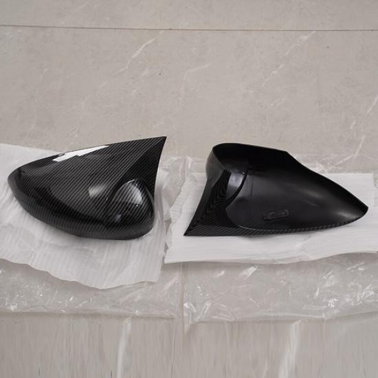 Fits Ford Fiesta Mk7 2012-16 Carbon Black Rearview Door Side Mirror Cover Caps