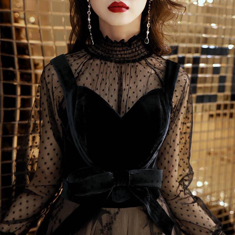 Buy Evening Dress Skirt Female Black Party Dress Small Dress Evening Party  Party Noble Dress Was Thin at affordable prices  free shipping, real  reviews with photos  Joom