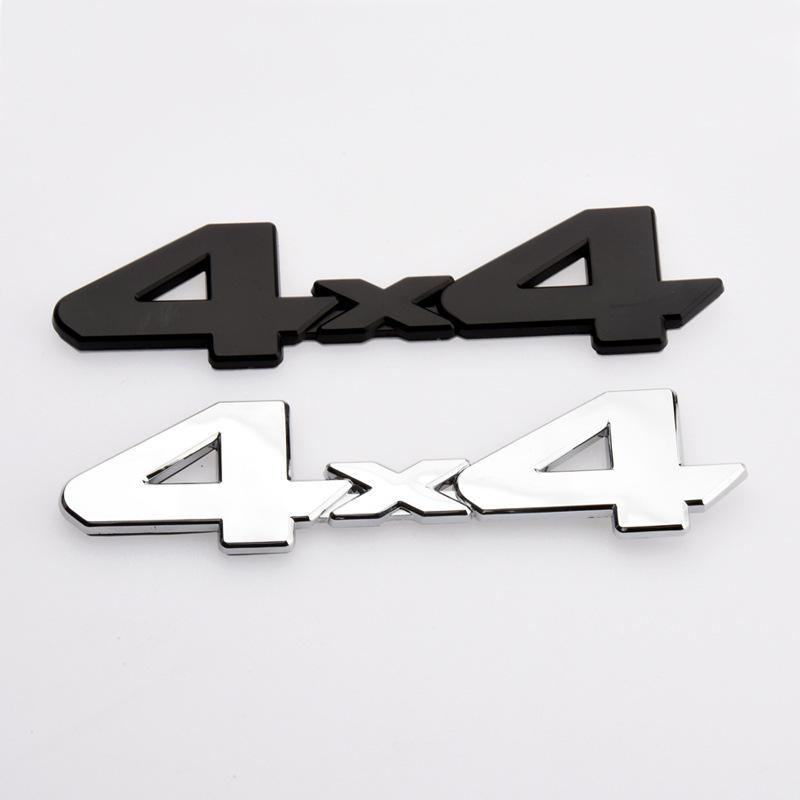 3D Metallbuchstaben 4x4 Emblem Schwarz Silber Rote Buchstaben Logo Auto Heckklappenaufkleber 4X4 Abzeichen Zubehör